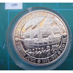 1992 500TH YEAR OF TURKISH JEWS NICKEL COIN