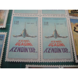 1971 Türk Hava Kuvvetleri 60. Yıl 4 lü Blok Pul